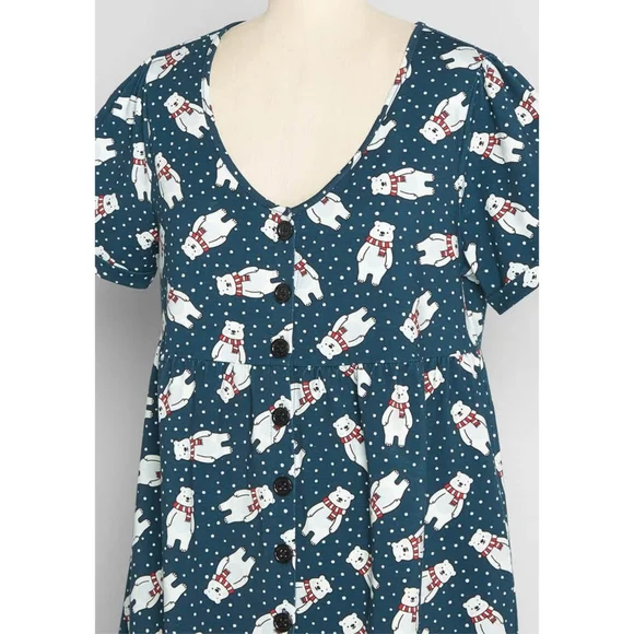 NWT Modcloth Pleased With Ease Babydoll Dress Size M - Picture 3 of 8